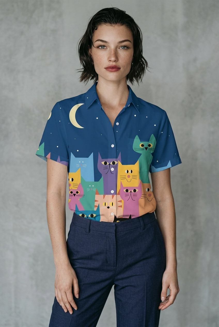Camisa cat night
