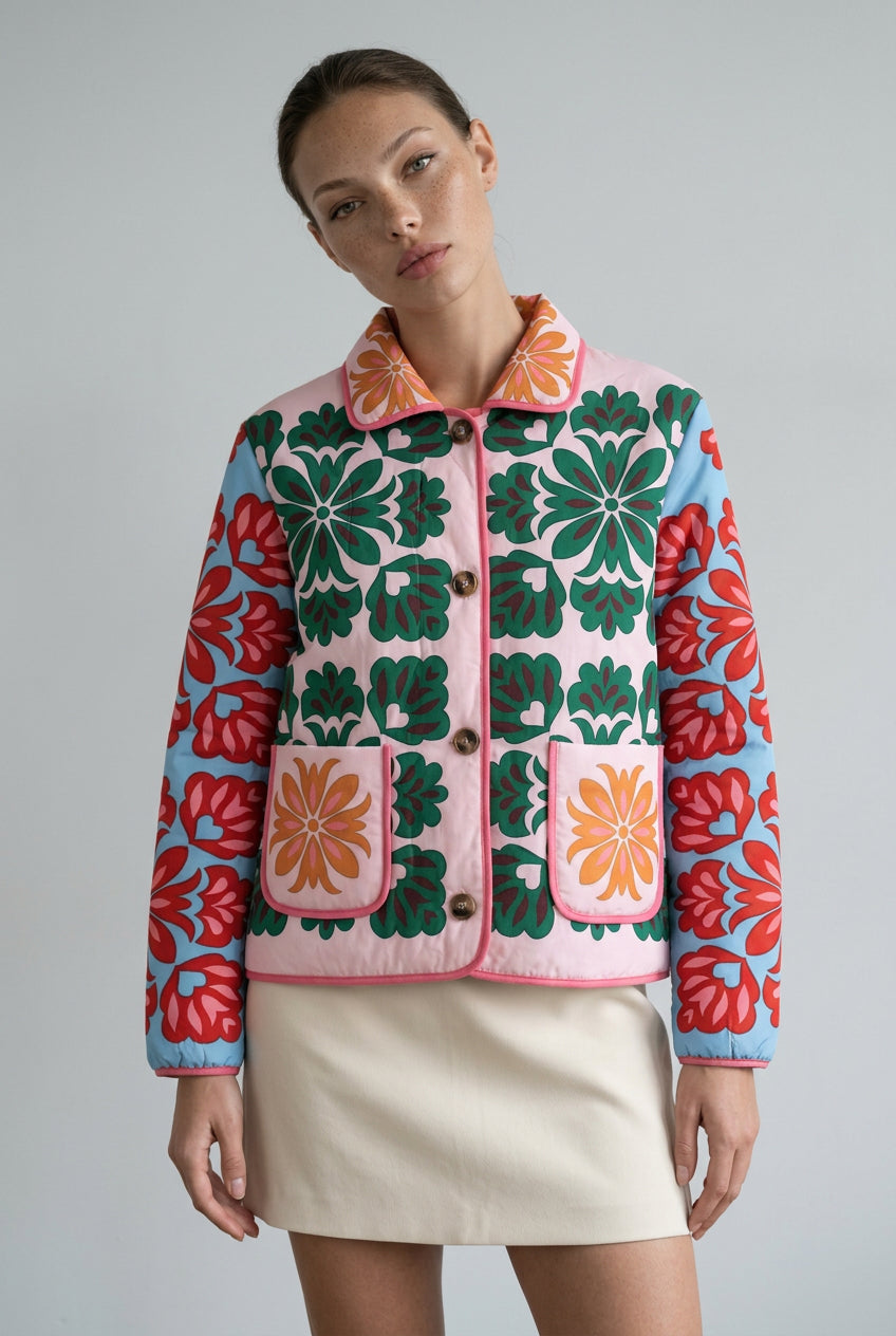 Jaqueta Floral Retrô