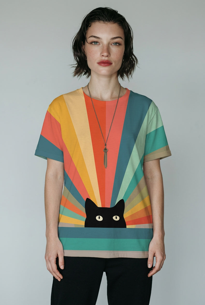 Camiseta arco íris cat