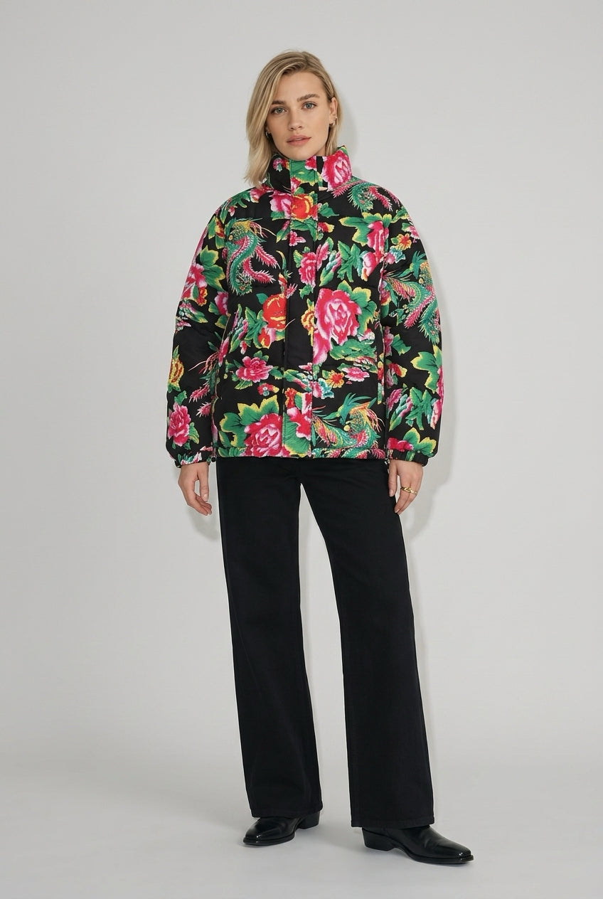 Jaqueta Parka flores