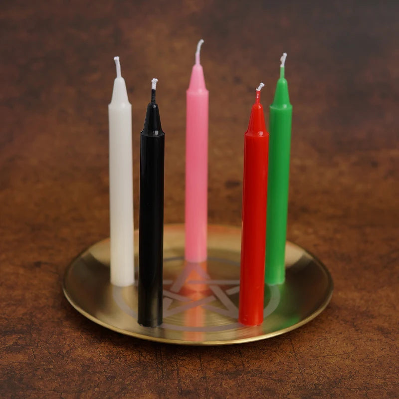 10 PCS Colored Witch Candle Spell Chime Candle para Spiritual Magic Taper Candle para Shabat Unscented Religion Decoração
