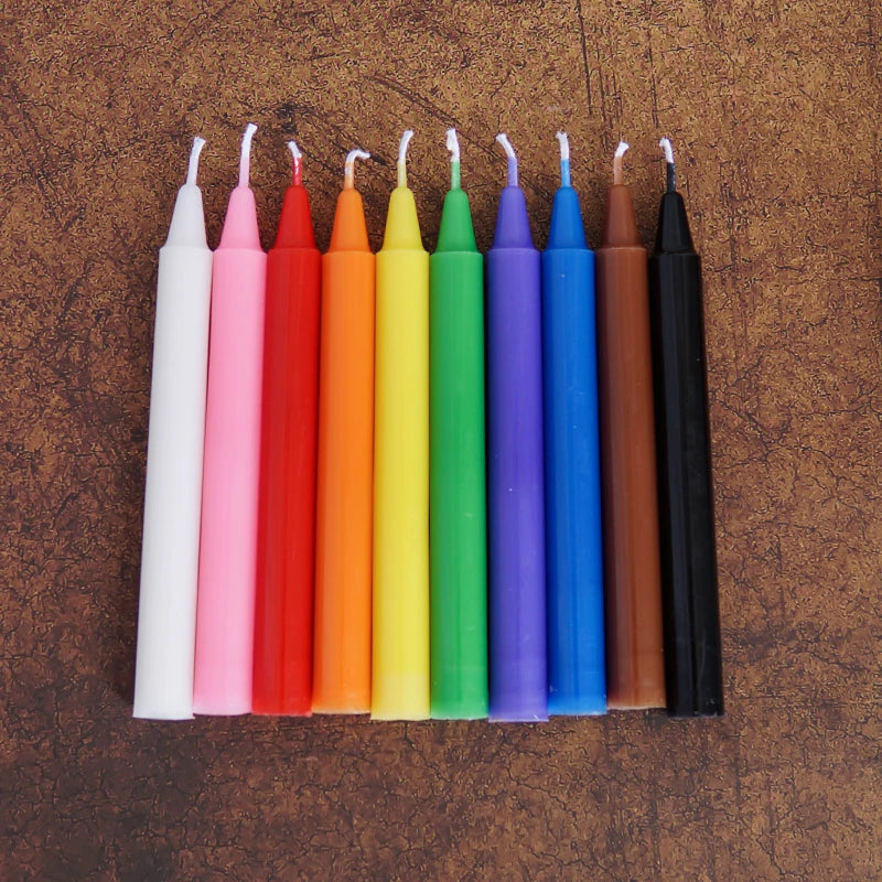 10 PCS Colored Witch Candle Spell Chime Candle para Spiritual Magic Taper Candle para Shabat Unscented Religion Decoração