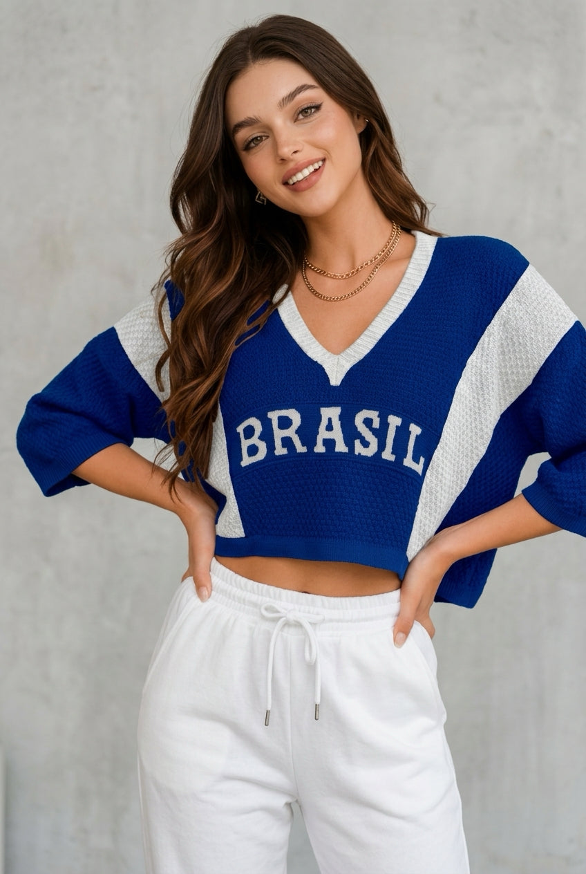 Mini blusa Crochê Brasil
