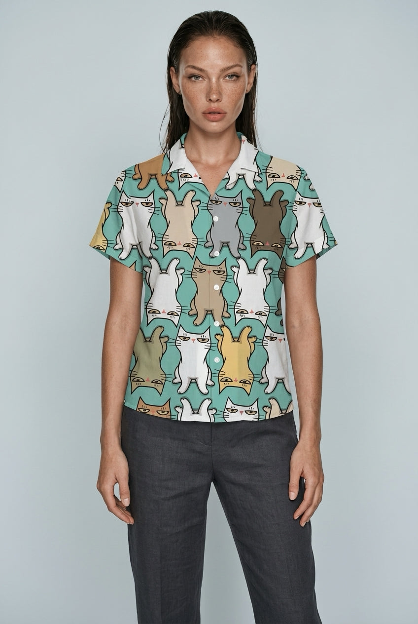 Camisa cat verde