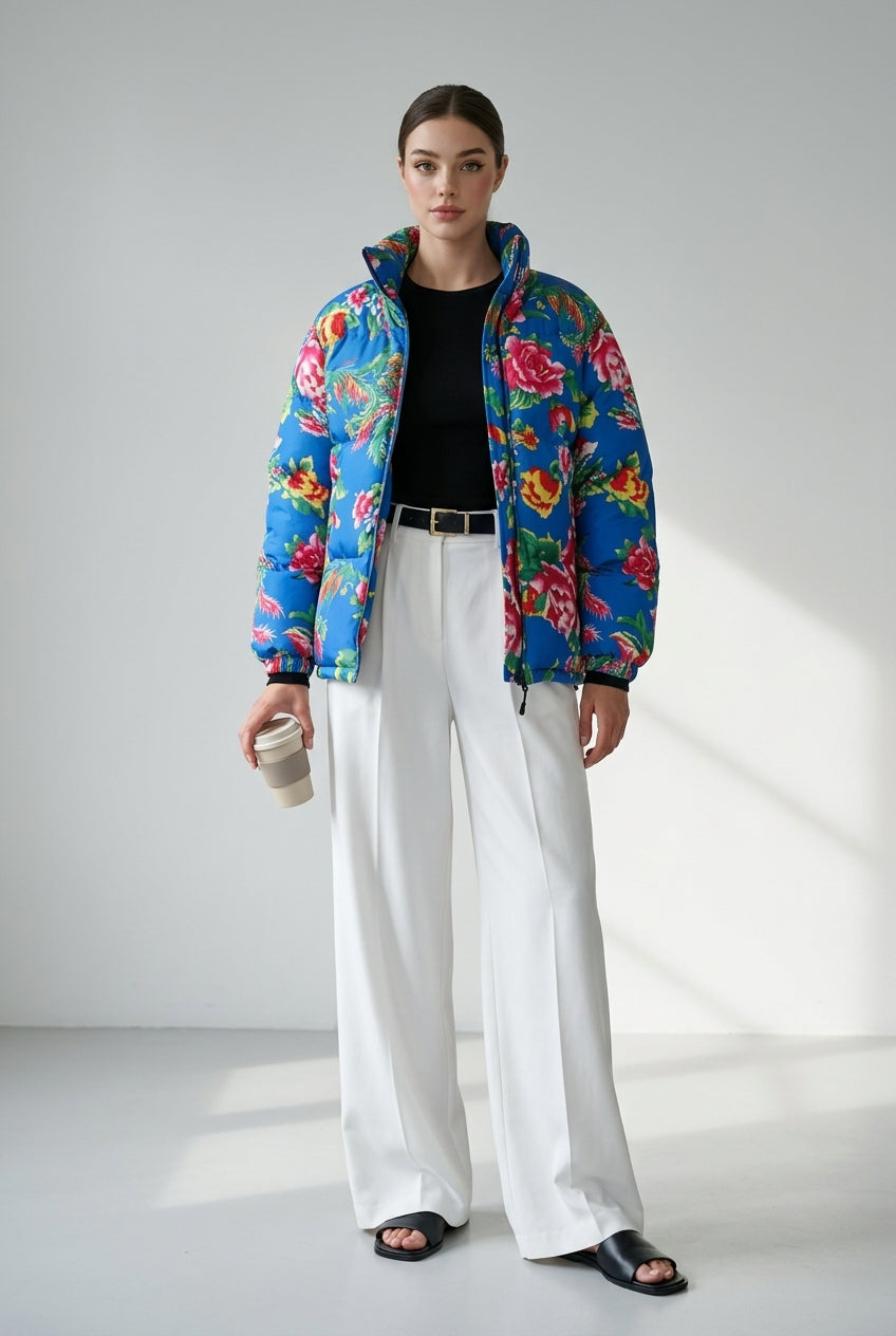Jaqueta Parka flores