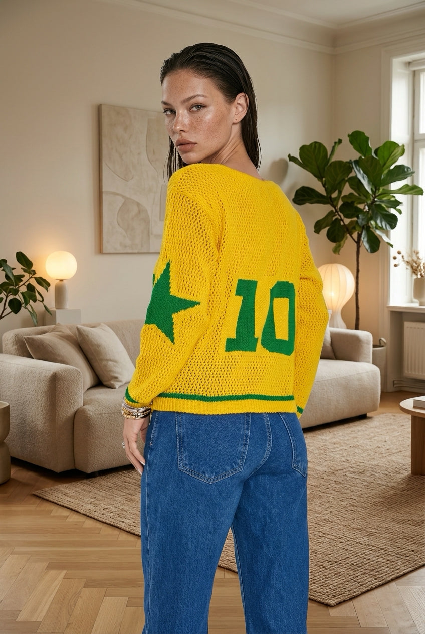 Blusa manga tricô Brasil