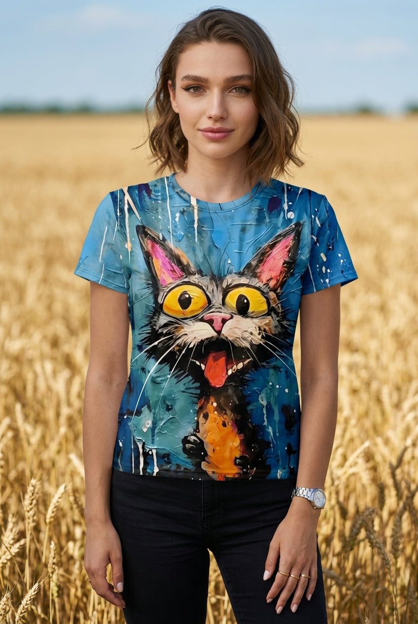 Camiseta pinturas abstrata cat