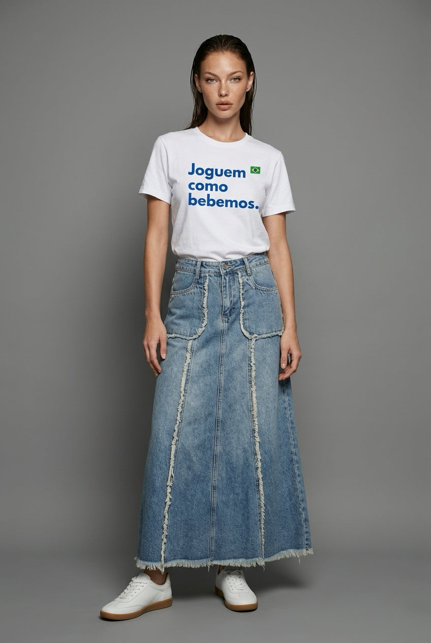 Camiseta Brasil Joguem como bebemos