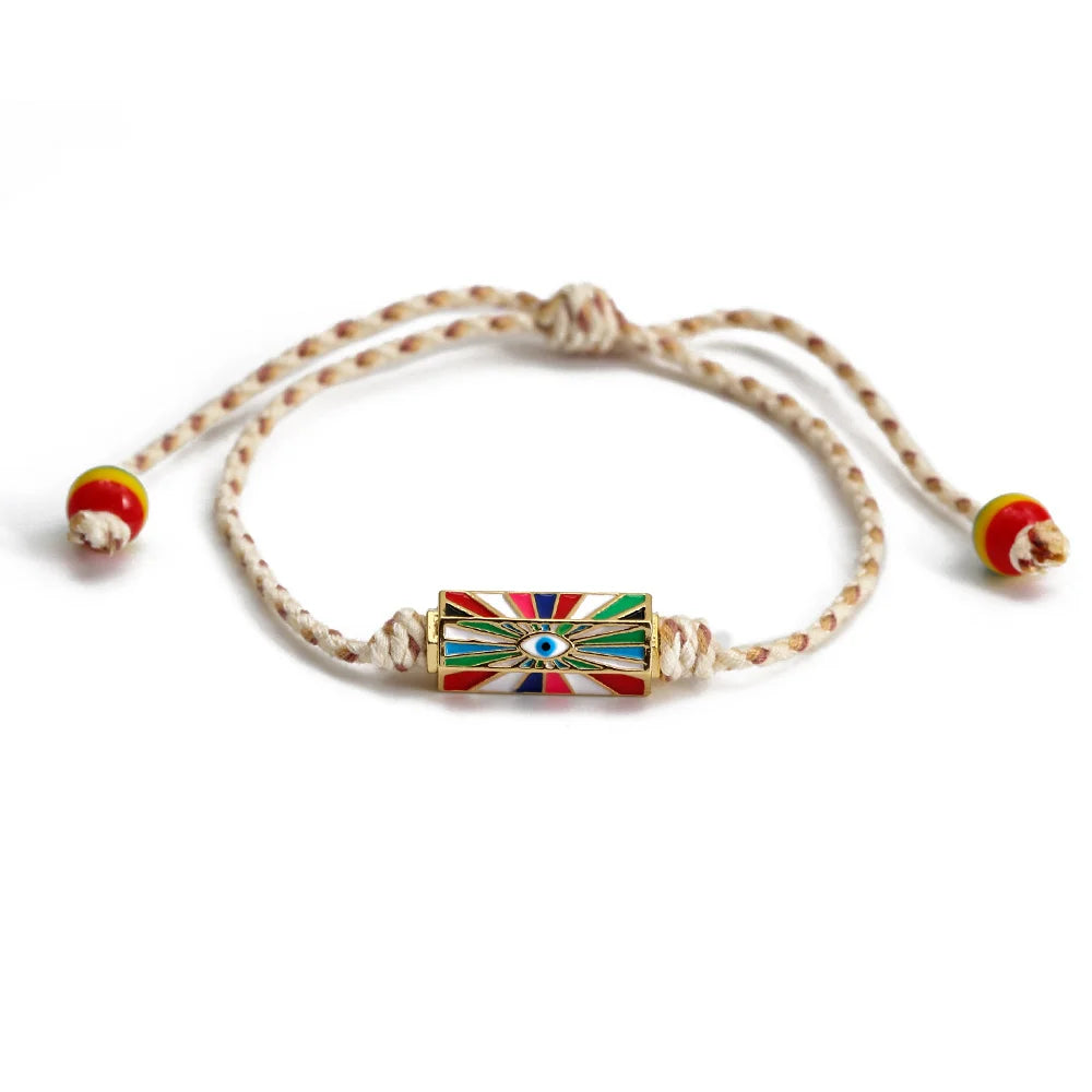 Pulseira olho grego corda trançada