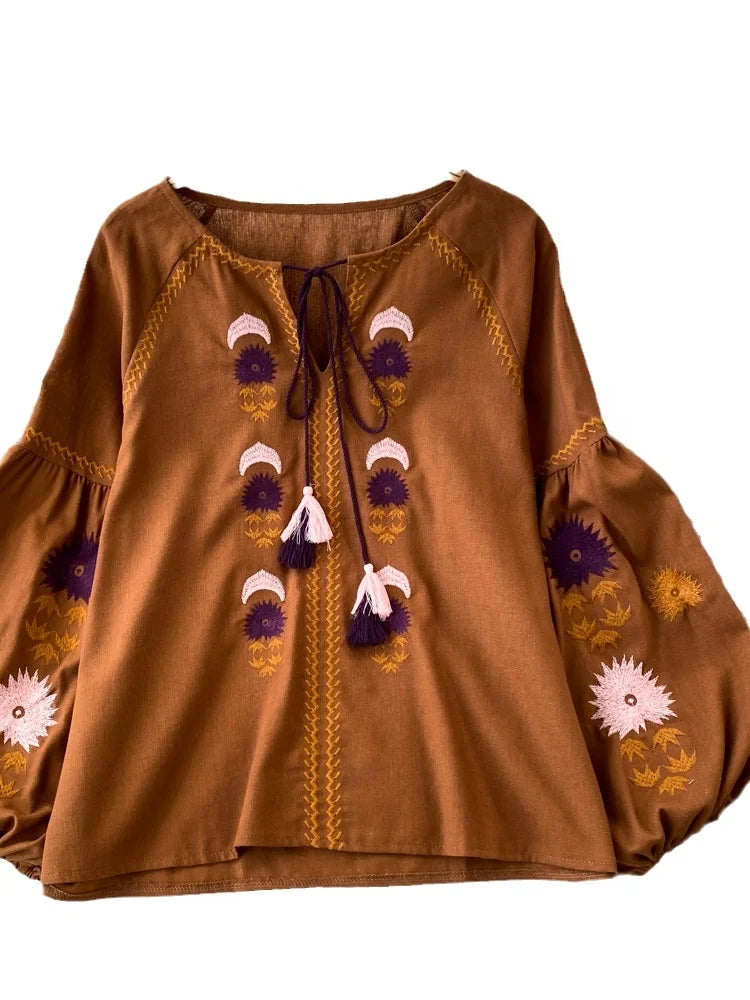 Bata estilo Boho bordada