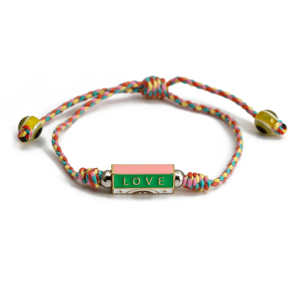 Pulseira olho grego corda trançada