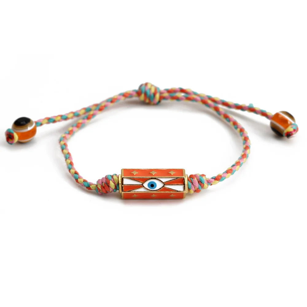 Pulseira olho grego corda trançada