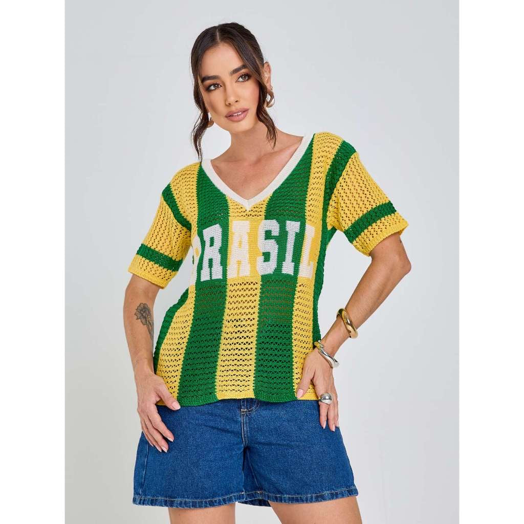 Camisa tricô Brasil