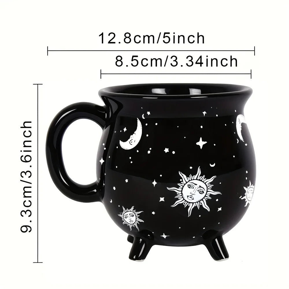 350ml/11.8oz sol lua estrelas caneca de café adivinhação fermentação em forma de xícara de café cerâmica presentes do feriado de natal presentes do dia dos namorados