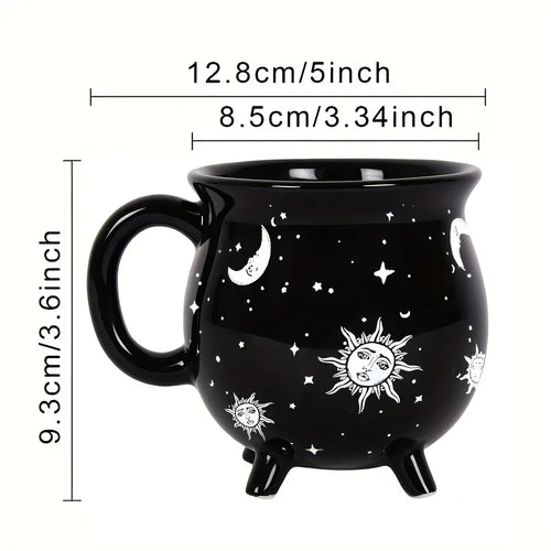 350ml/11.8oz sol lua estrelas caneca de café adivinhação fermentação em forma de xícara de café cerâmica presentes do feriado de natal presentes do dia dos namorados