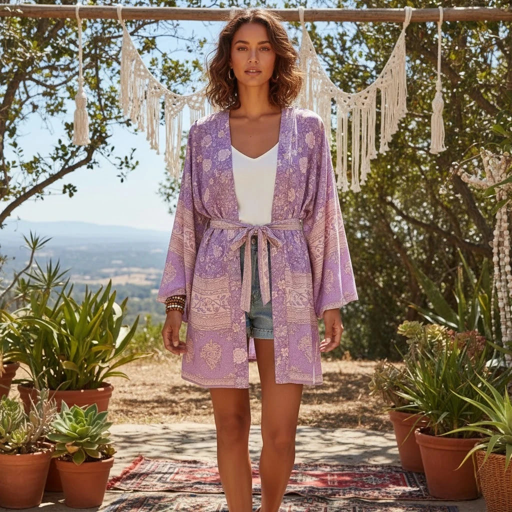 Kimono BOHO primavera mídi