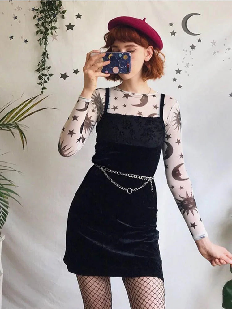 Blusa malha transparência