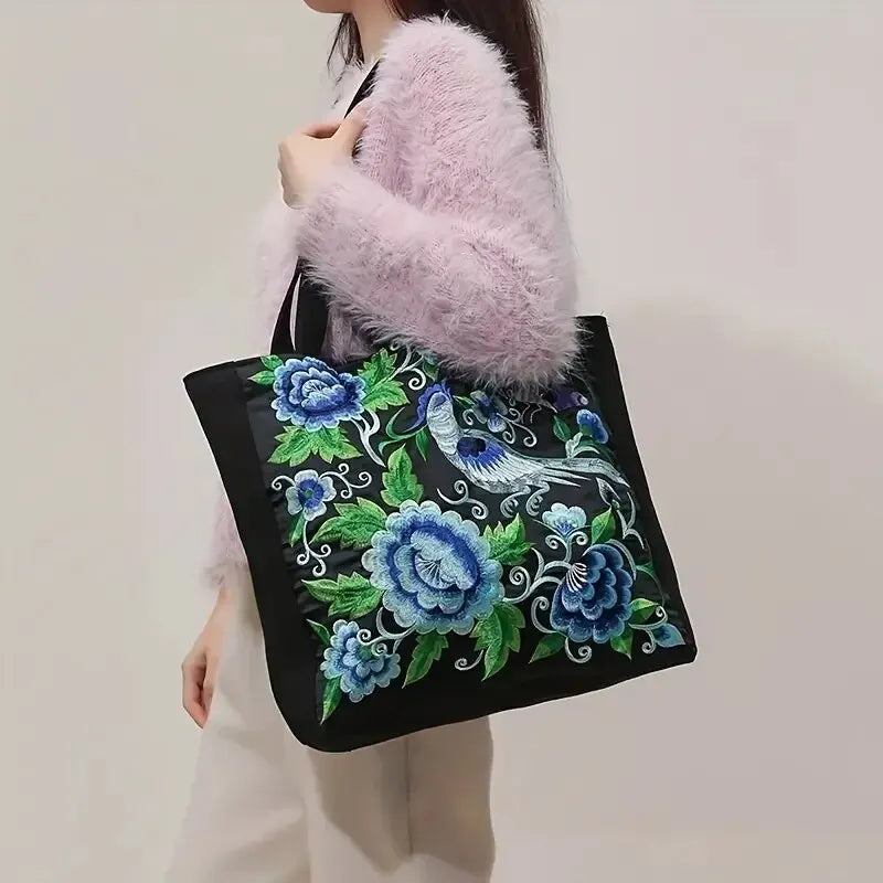 Bolsa lona bordada