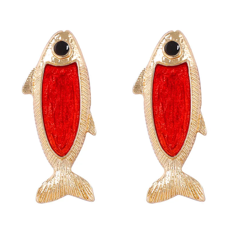 Brincos de peixe com design exclusivo para mulheres, boêmio, vintage, viagem diária, acessórios para banquetes, presentes de aniversário