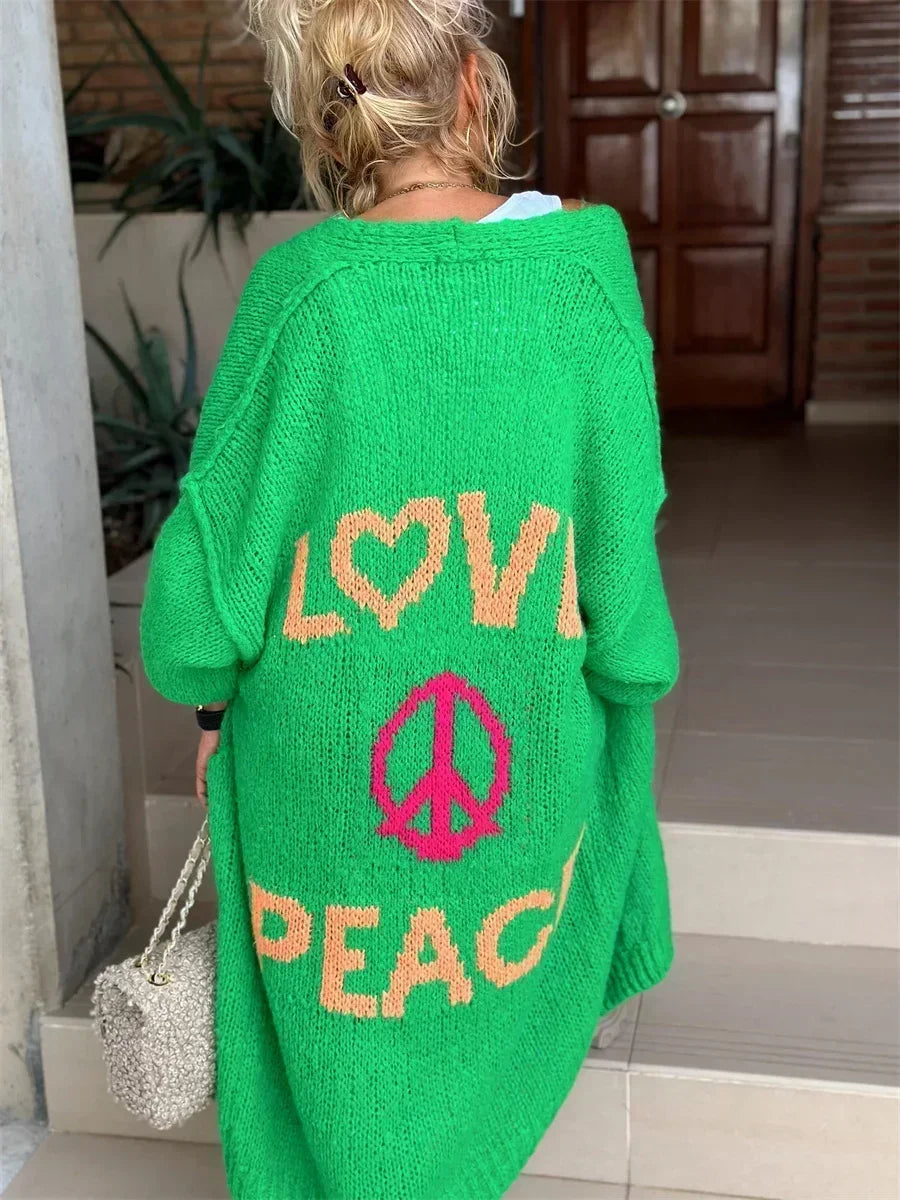 Cardigan Love & Peace