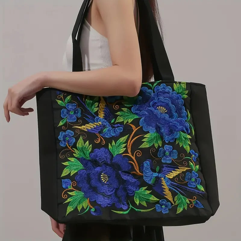 Bolsa lona bordada