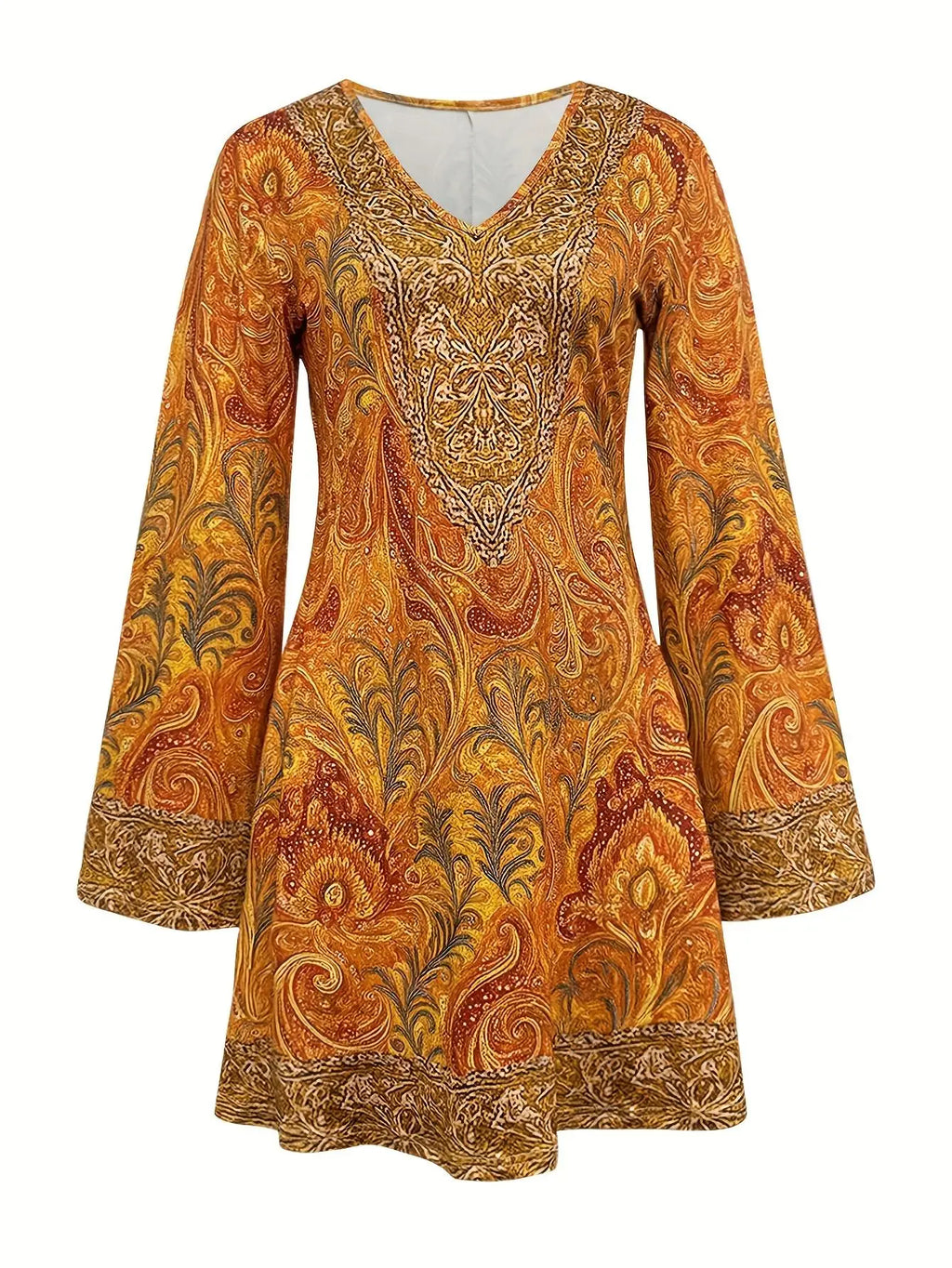 Vestido boho decote