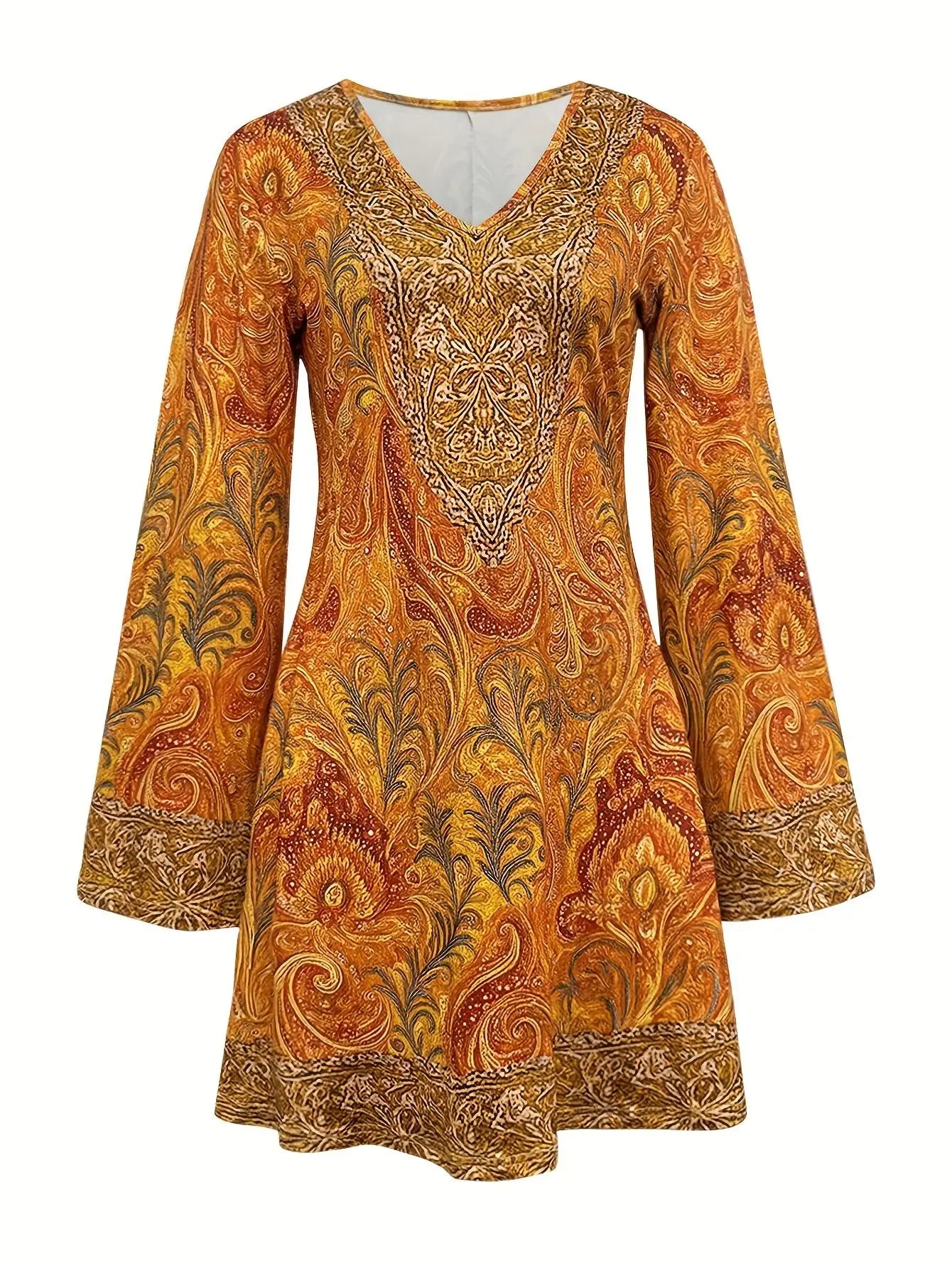 Vestido boho decote