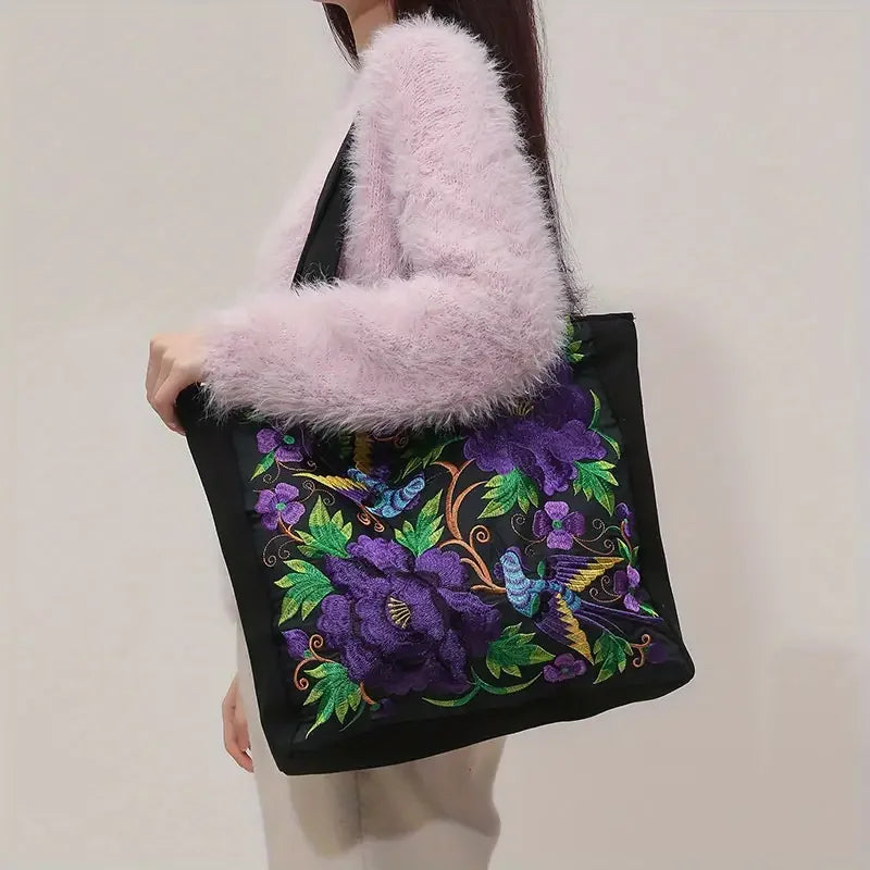 Bolsa lona bordada