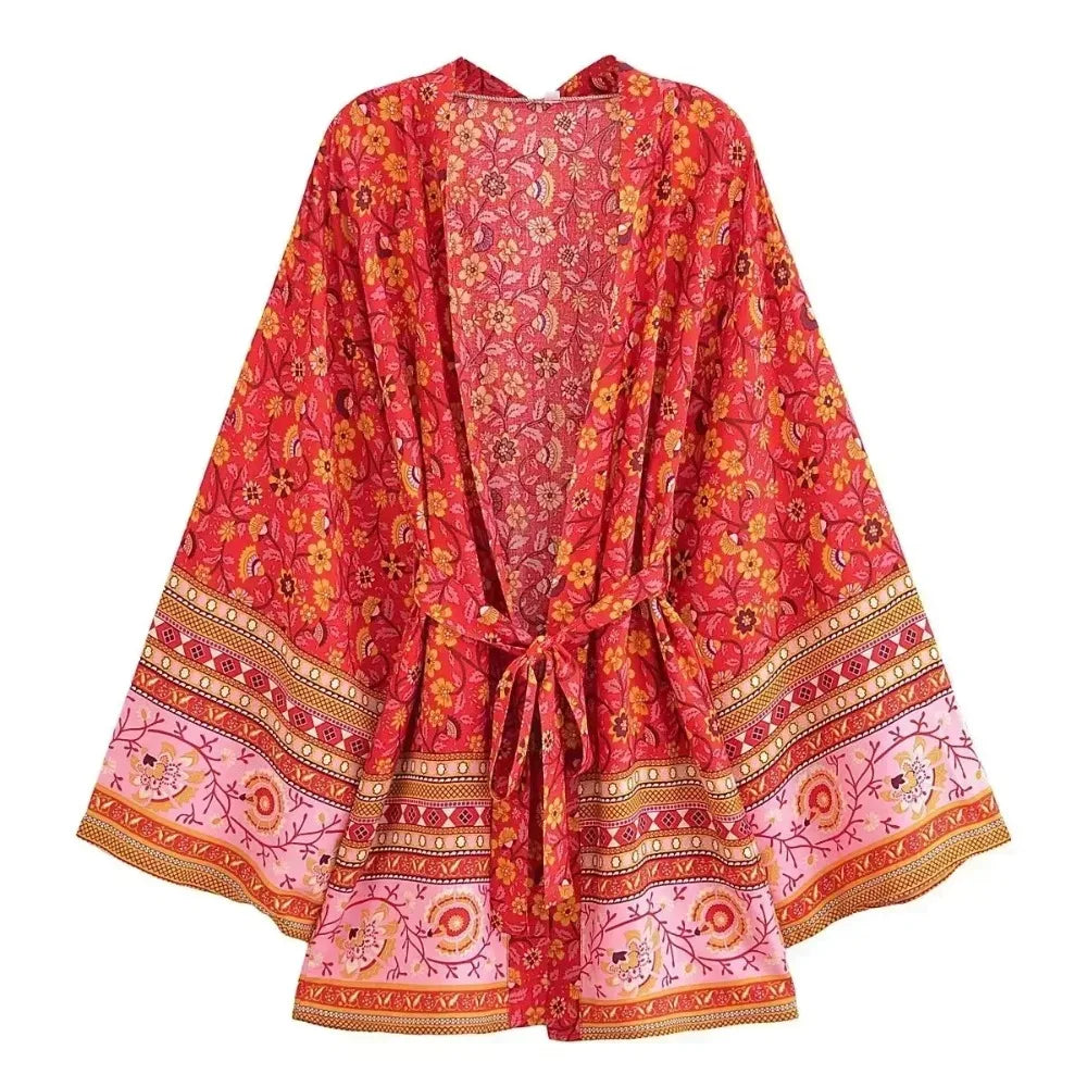 Kimono BOHO primavera mídi