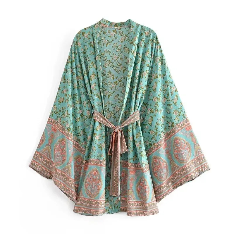 Kimono BOHO primavera mídi