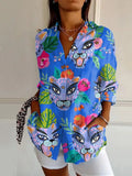Camisa estampas tigre azul