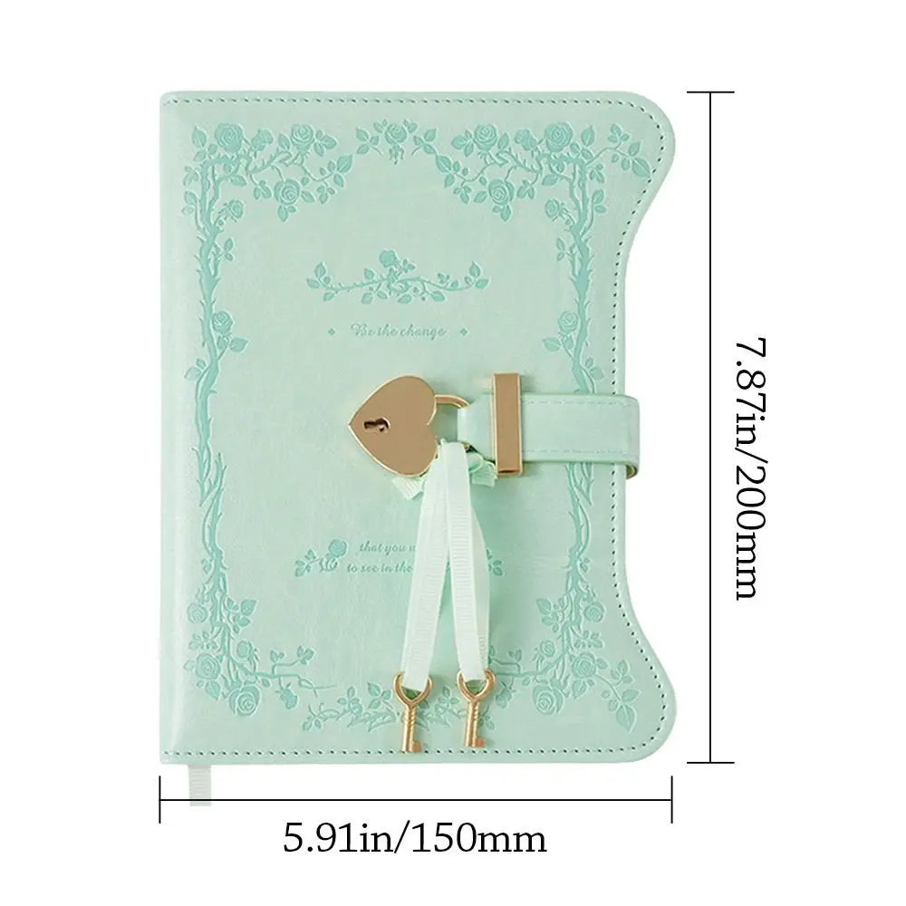 Simples com chaves de bloqueio de amor diário caderno 360 páginas tamanho b6 bloco de notas bonito couro do plutônio material de escritório escolar