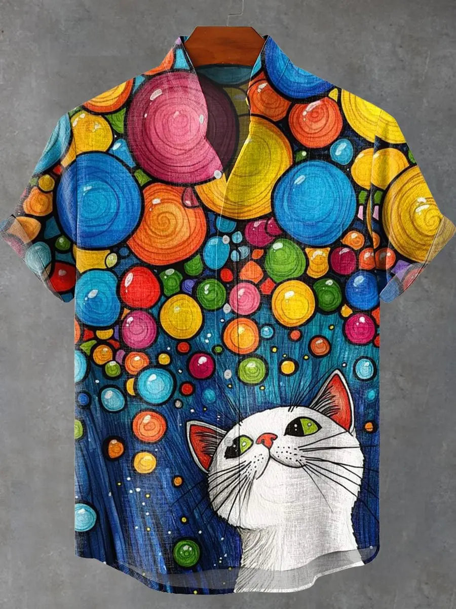 Camisas linho unissex gatinhos