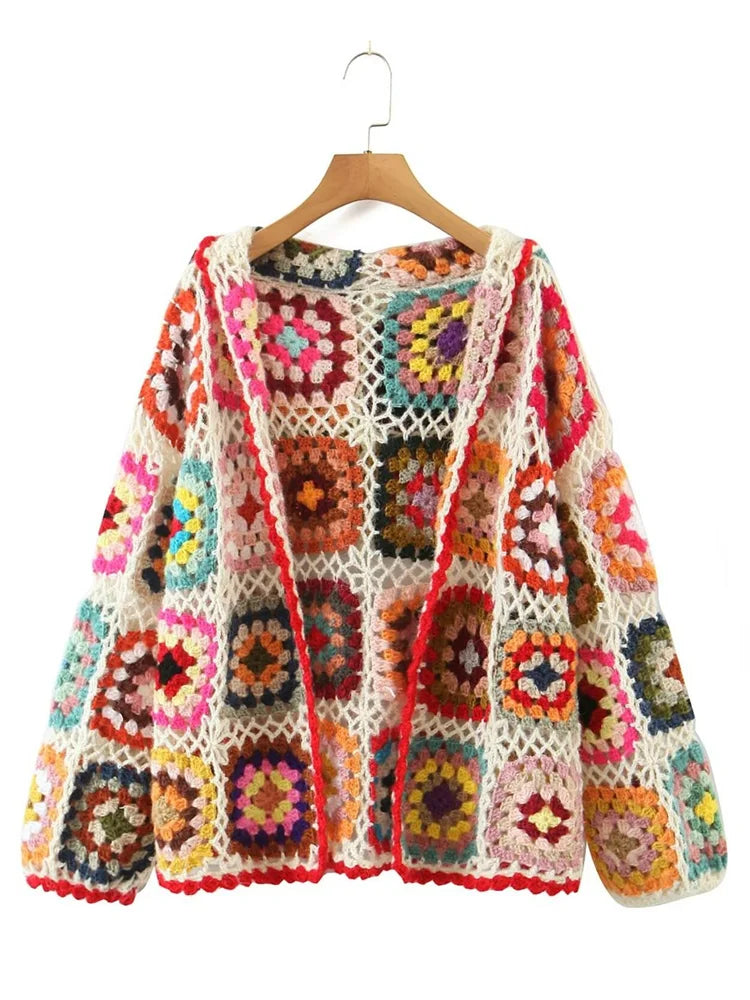 Boho cardigan crochê