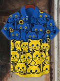 Camisa havaiana estampa de gato