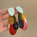 Brincos pendurados ovais geométricos acrílicos irregulares para mulheres personalidade temperamento brinco simples exclusivo charme joias viagem