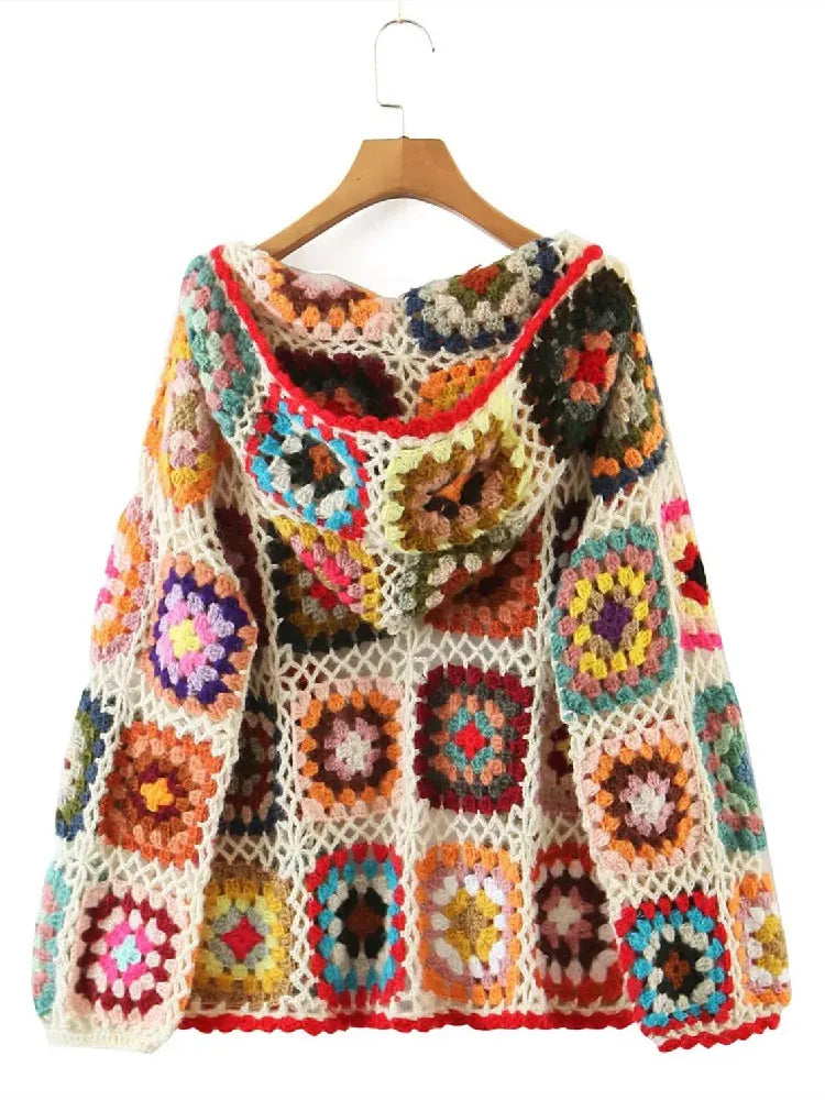 Boho cardigan crochê