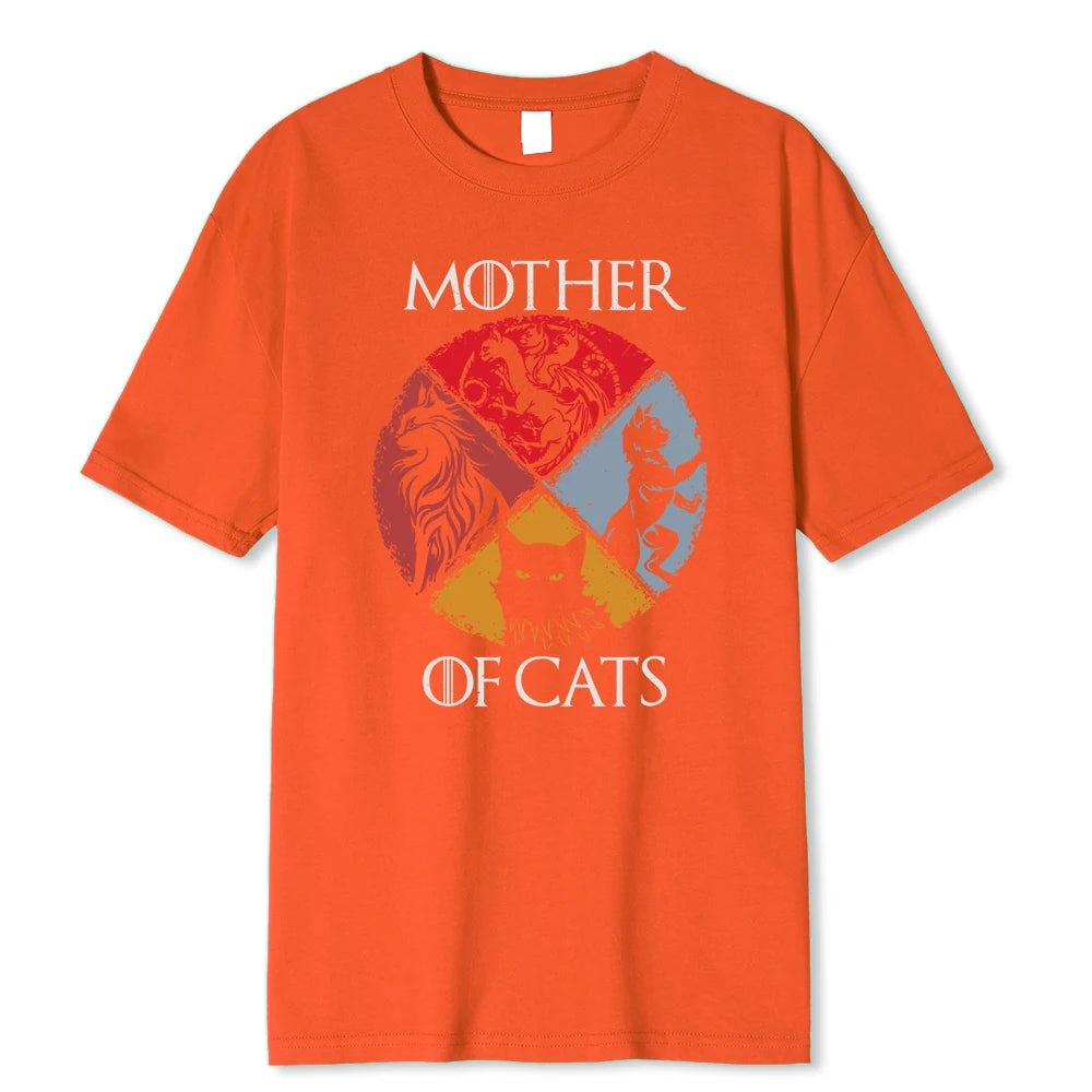 Gato família mãe de gatos impressão masculina t camisas qualidade tshirt verão casual algodão topos hip hop respirável camiseta roupas homem