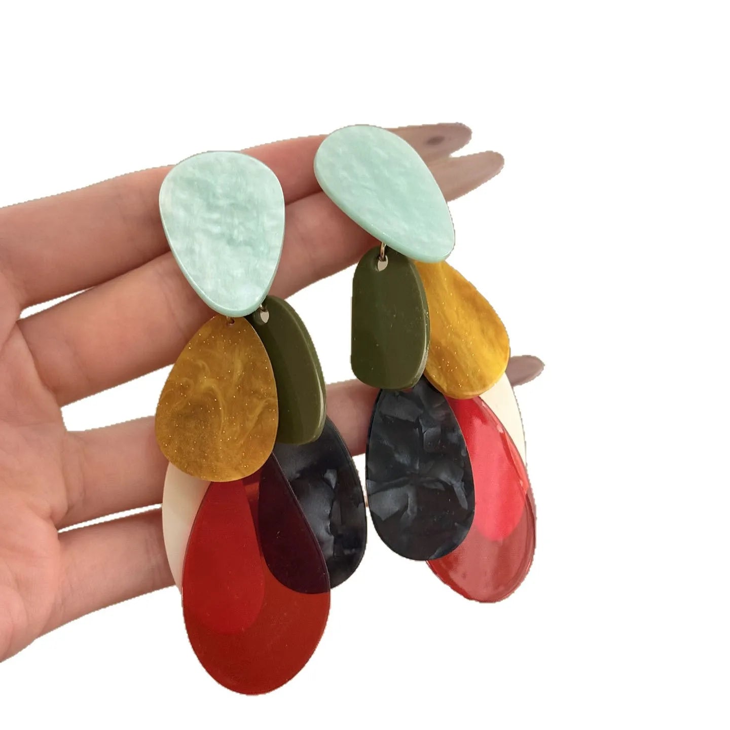Brincos pendurados ovais geométricos acrílicos irregulares para mulheres personalidade temperamento brinco simples exclusivo charme joias viagem