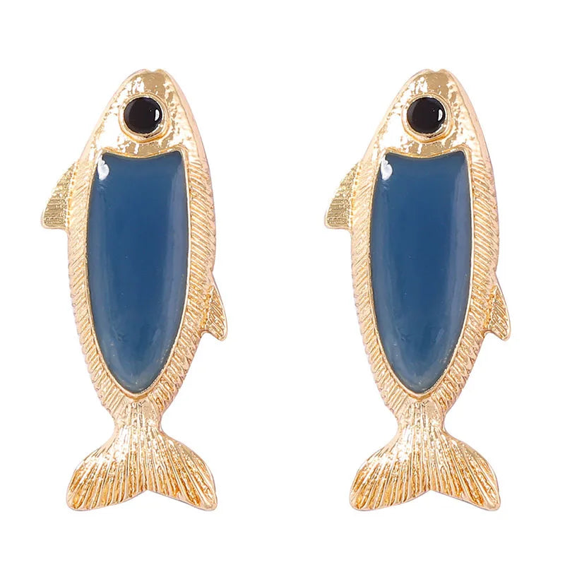 Brincos de peixe com design exclusivo para mulheres, boêmio, vintage, viagem diária, acessórios para banquetes, presentes de aniversário