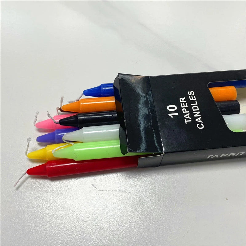 10 PCS Colored Witch Candle Spell Chime Candle para Spiritual Magic Taper Candle para Shabat Unscented Religion Decoração