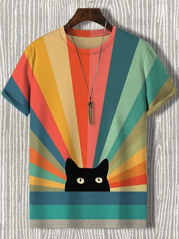 Camiseta arco íris cat