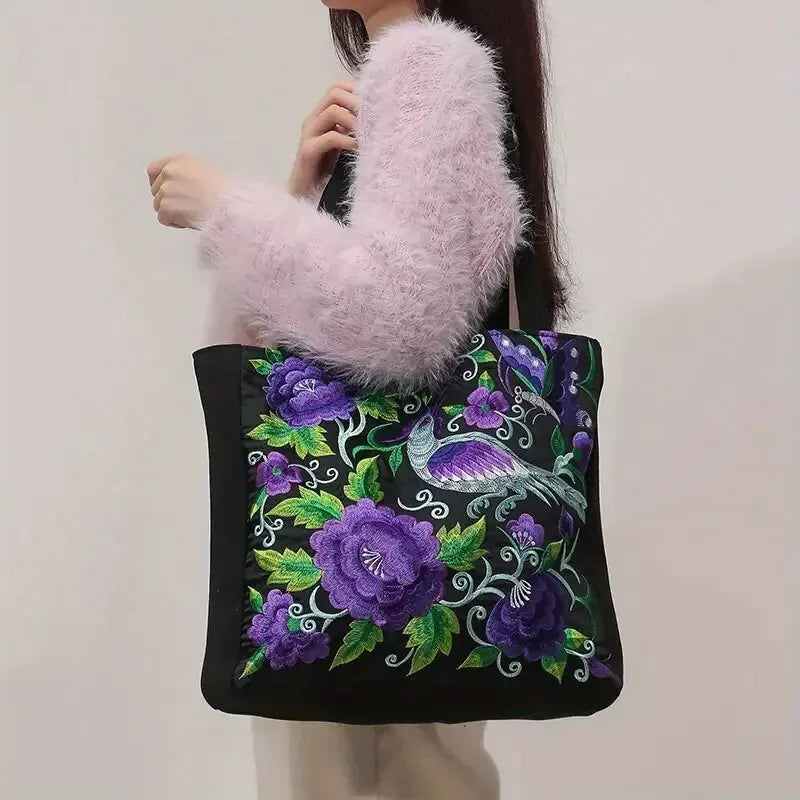 Bolsa lona bordada