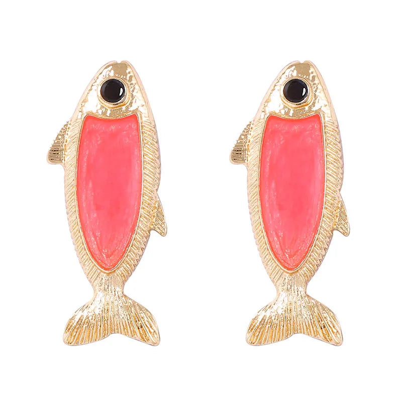Brincos de peixe com design exclusivo para mulheres, boêmio, vintage, viagem diária, acessórios para banquetes, presentes de aniversário