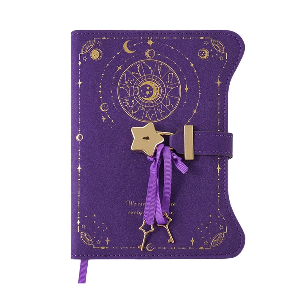 Simples com chaves de bloqueio de amor diário caderno 360 páginas tamanho b6 bloco de notas bonito couro do plutônio material de escritório escolar