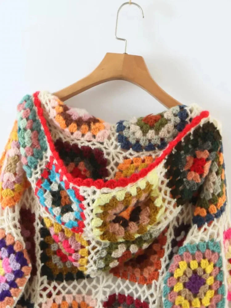 Boho cardigan crochê