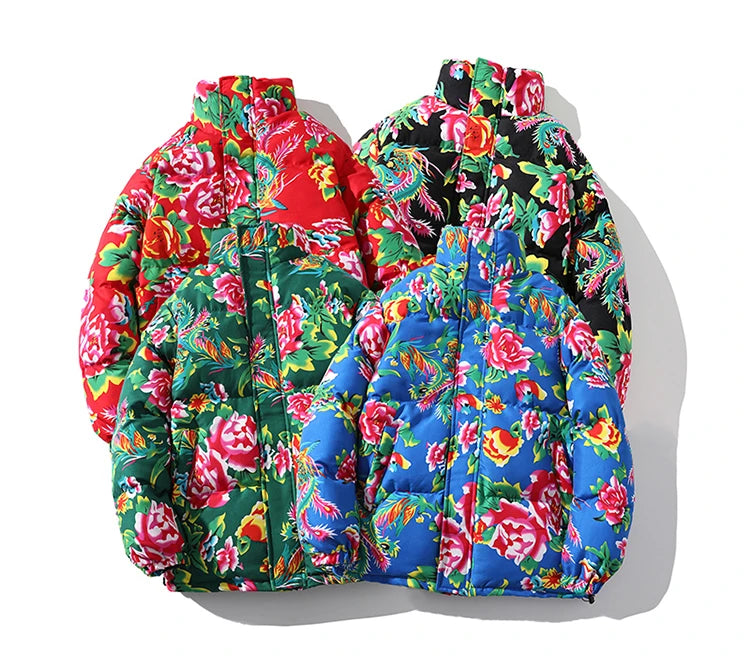 Jaqueta Parka flores