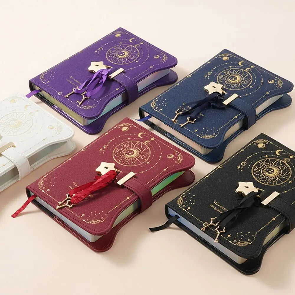 Simples com chaves de bloqueio de amor diário caderno 360 páginas tamanho b6 bloco de notas bonito couro do plutônio material de escritório escolar