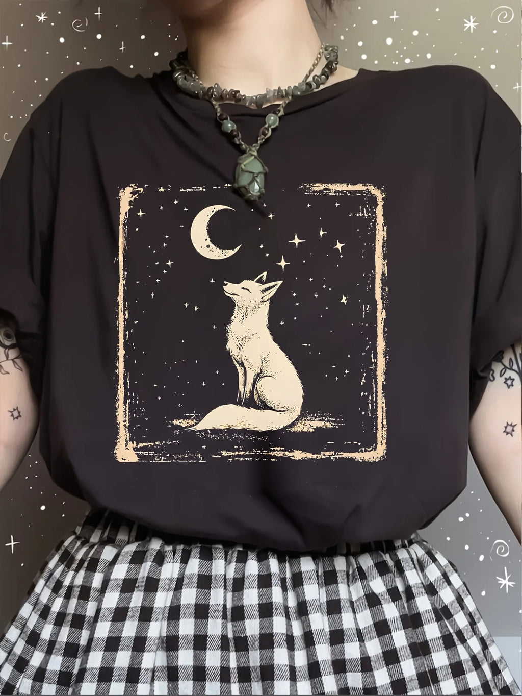 Camiseta lua e gato