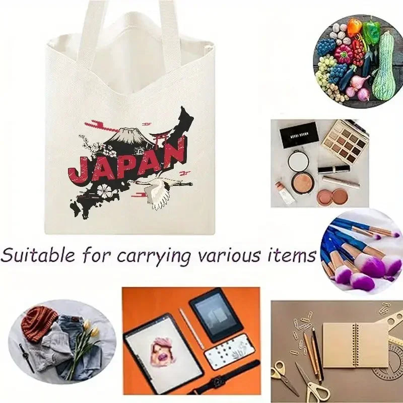 Bolsa tote de lona com mau olhado, bolsa de ombro estética vintage para mulheres, estudantes, grande capacidade, bolsa para livro, ecológica